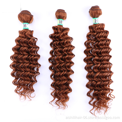 AiShiLi Hair Factory Wholesale Pure Color  Deep Wave Crochet Braiding Hair Wigs Heat Resistant Synthetic Extension hair Wig